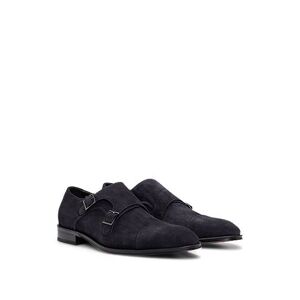 Boss Suede shoes with double-monk strap and cap toe