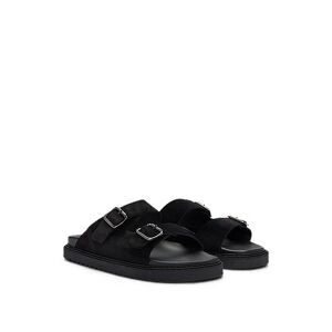 Boss Twin-strap sandals with suede uppers and buckle closure