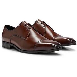 Leather lace-up Derby shoes with embossed logo