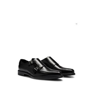 HUGO Double-monk shoes in leather with logo