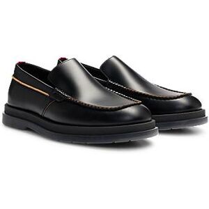 HUGO Leather loafers with translucent rubber sole