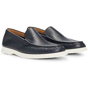 Boss Tumbled-leather loafers with contrast outsole