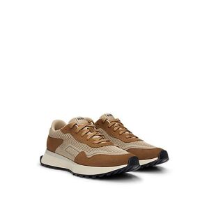 Boss Mixed-material trainers with suede and faux leather