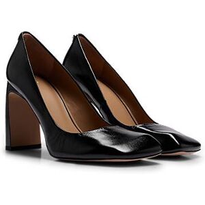 Boss Square-toe leather pumps with 9cm block heel