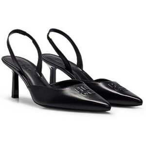 HUGO Slingback pumps in nappa leather with debossed logo