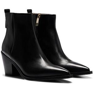 Boss Leather boots with Cuban heel and pointed toe