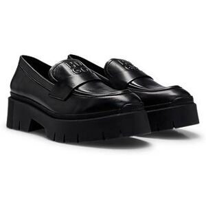 HUGO Chunky-sole loafers in smooth leather with logo details