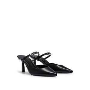 HUGO Nappa-leather buckle-closure sandals with logo trim