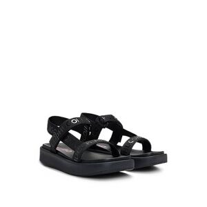 HUGO Stacked-logo sandals with branded straps