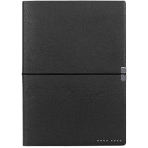 Boss A5 notebook in black faux leather with elasticated band