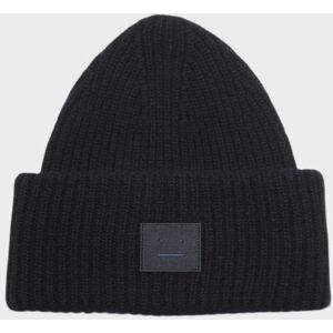 Acne Studios Ribbed Knit Beanie Hat Black ONESIZE