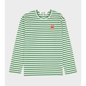 Comme des Garcons PLAY M Striped LS T-shirt Green L