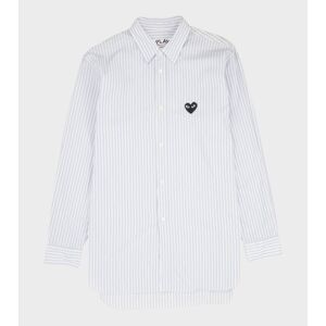 Comme des Garcons PLAY M Black Heart Striped Shirt White/Blue/Navy L