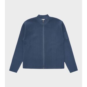 Amomento Mock Neck Zip Up Cardigan Navy M