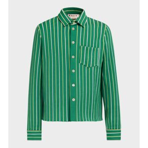 Marni Striped Techno Knit Shirt Green 48