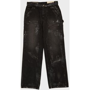 Andersson Bell Wax Coated Carpenter Wide-Leg Jeans Black 29