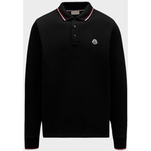 Moncler L/S Logo Stripe Polo Black M