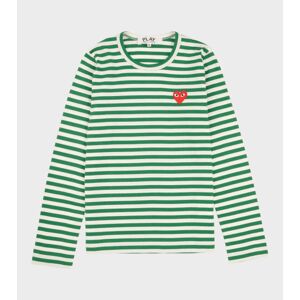 Comme des Garcons PLAY W Striped  LS T-shirt Green XS