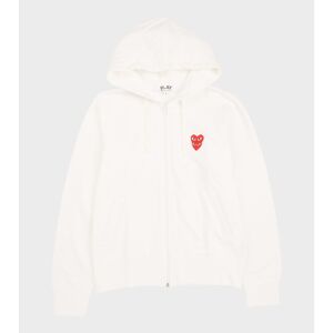 Comme des Garcons PLAY W Double Heart Zip Hoodie White M