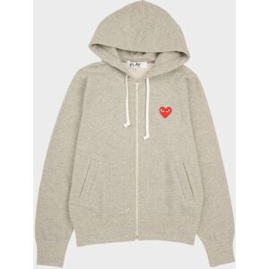 Comme des Garcons PLAY W Red heart zip Hoodie Grey M