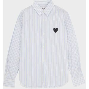 Comme des Garcons PLAY W Black Heart Striped LS Shirt Blue L