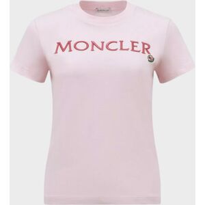 Moncler Embroidered Logo T-shirt Pink XS