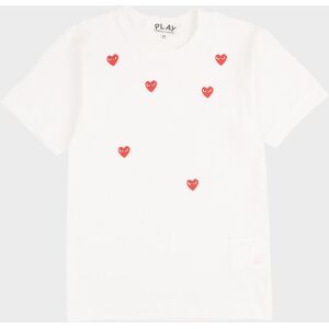 Comme des Garcons PLAY Unisex Red Hearts T-shirt White XS