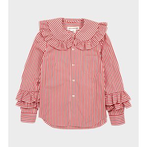 Comme des Garcons Girl Frill Collar Striped Shirt Red/White M