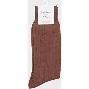 Paul Smith Plain Rib Socks Brown ONESIZE