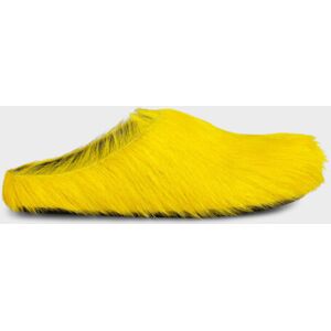 Marni Long Hair Calfskin Fussbett Sabot Yellow str.40