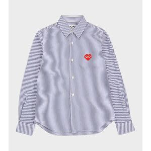 Comme des Garcons PLAY W Pixel Heart Striped Shirt White/Blue M