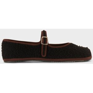 Drogheria Crivellini Wool Mary Jane Tabi Ballerina Black/Coffee 39