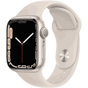 Apple Watch Series 7 41 Mm Wifi Sølv Sport Band Hvid Okay