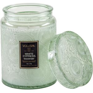 Voluspa Large Glass Jar Candle White Cypress 100h