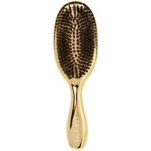 Lenoites Hair Brush Wild Boar with pouch and cleaner tool Gold