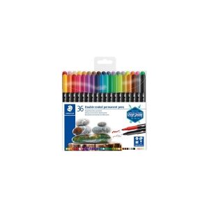 Staedtler 3187 Double Ended Permanent Pen 36-pack ass. farver