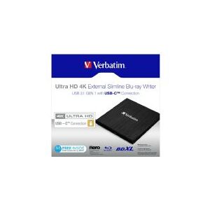 Verbatim Ultra HD 4K - Disk drev - BDXL Writer - 6x/4x - SuperSpeed USB 3.1 Gen 1 - ekstern