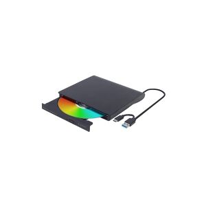Gembird DVD-USB-03 - Disk drev - DVD±RW (±R DL) / DVD-RAM - 8x - USB 3.1 Gen 1 - ekstern - sort