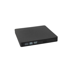 iBOX IED03 - Disk drev - DVD-RW (-R DL) - 8x/8x - USB 3.2 Gen 1 - ekstern - sort