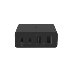 Belkin Components Belkin BoostCharge Pro - Strømforsyningsadapter - GaN-teknologi - 108 Watt - Fast Charge, PD 3.0 - 4 output-stikforbindelser (2 x USB, 2 x USB-C) - sort