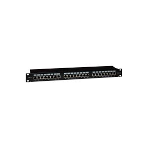 EMITERNET Panel 19 24xRJ45 STP cat.5e (1U) with shelf EMS/PPFA674BKS248C5E