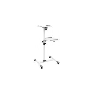 Techly ICA-TB TPM-6, Multimedie trolley, Hvid, Stål, Træ, 10 kg, 360°, -35 - 35°