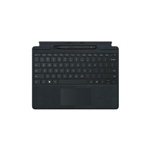 Microsoft Surface Pro Signature Keyboard - Tastatur - med touchpad, accelerometer, Surface Slim Pen 2 opbevaring og opladningsbakke - belgisk - sort - kommerciel - med Slim Pen 2 - for Surface Pro 8, Pro X