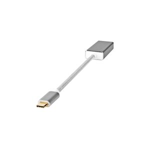 Nedis Fabritallic - USB / DisplayPort adapter - USB-C (han) til Mini DisplayPort (hun) - USB 3.2 Gen 1 - 20 cm - formet, rund, 1080p support, 4K60 Hz support - sølv