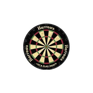 Harrows Darts Lets Play Darts, Dartboard, Sort, Grøn, Rød, Gul, Børstehår, Voksen, 6 stk