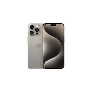Apple iPhone 15 Pro Max - 5G smartphone - dual-SIM / Intern hukommelse 256 GB - OLED-skærm - 6.7 - 2796 x 1290 pixels (120 Hz) - 3x bagkamera 48 MP, 12 MP, 12 MP - front camera 12 MP - naturlig titanium