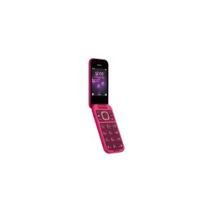 Nokia 2660 Flip - 4G funktionstelefon - dual-SIM - RAM 48 MB / Intern hukommelse 128 MB - microSD slot - rear camera 0,3 MP - pop pink