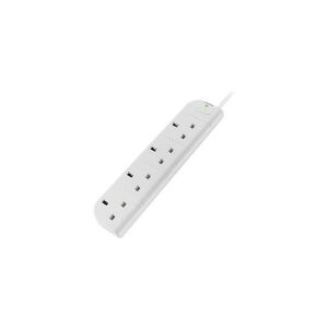 Belkin Components Belkin SurgeStrip E-Series - Strømstødsbeskytter - AC 250 V - output-stikforbindelser: 4 - United Kingdom - hvid