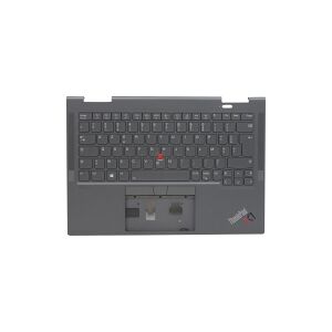 Lenovo Sunrex - Notebooks udskiftningstastatur - med Trackpoint, UltraNav - bagbelyst - AZERTY - fransk - grå - FRU - med topdække - for ThinkPad X1 Yoga Gen 6 20XY, 20Y0