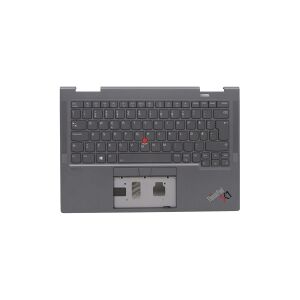 Lenovo Chicony - Notebooks udskiftningstastatur - med Trackpoint - bagbelyst - QWERTY - norsk - grå - FRU - med topdække - for ThinkPad X1 Yoga Gen 6 20XY, 20Y0